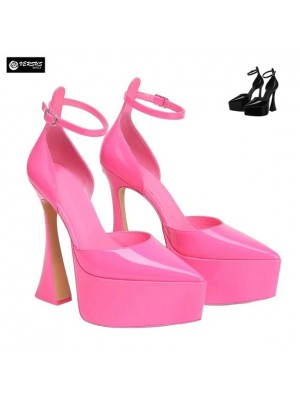 Scarpe Donna Fucsia Pink Nere Diva Collection Woman Platform Rose Shoes DIVA07